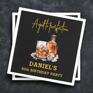 Aged to Perfection Whiskey 60th Birthday Napkin