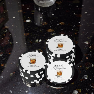 Aged To Perfection Whiskey Birthday Party Arch Poker Chips