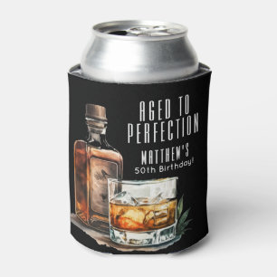 Aged To Perfection Whiskey Men's Birthday Party Can Cooler