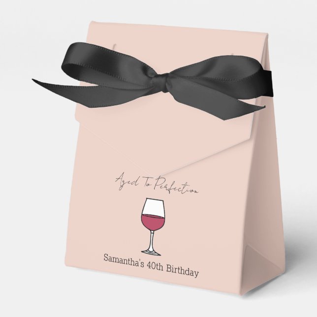 Aged To Perfection Wine 40th Birthday Favour Box (Front Side)