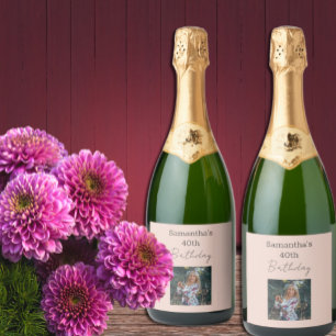 Aged To Perfection Wine 40th Birthday Sparkling Wine Label