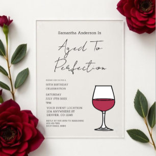 Aged To Perfection Wine 50th Birthday Invitation