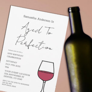 Aged To Perfection Wine 50th Birthday Invitation