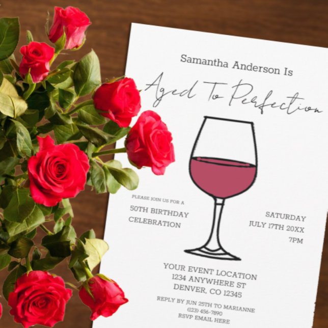 Aged To Perfection Wine 50th Birthday Invitation (Creator Uploaded)