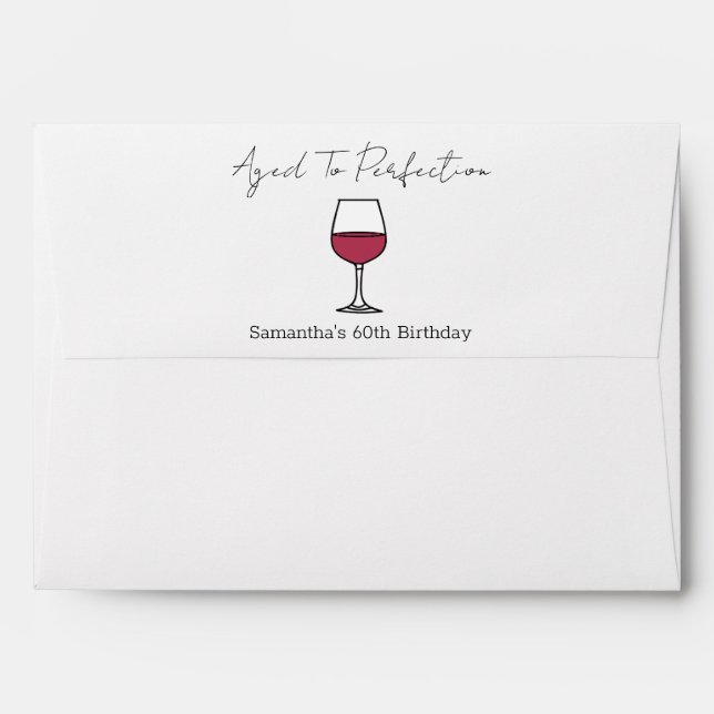 Aged To Perfection Wine 60th Birthday Envelope (Back (Top Flap))
