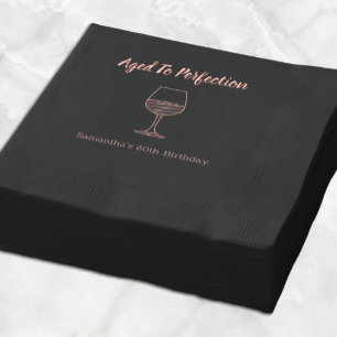 Aged To Perfection Wine 60th Birthday Foil Napkins