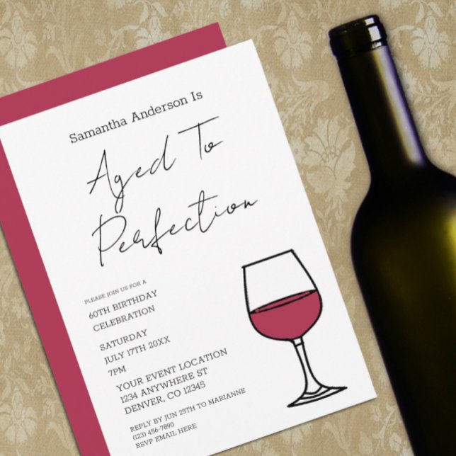 Aged To Perfection Wine 60th Birthday Invitation (Creator Uploaded)