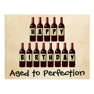 Aged to Perfection Wine Lover Happy Birthday Postcard