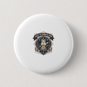 Aged To Purrfection Cat Birthday Age Vintage Vecto 6 Cm Round Badge