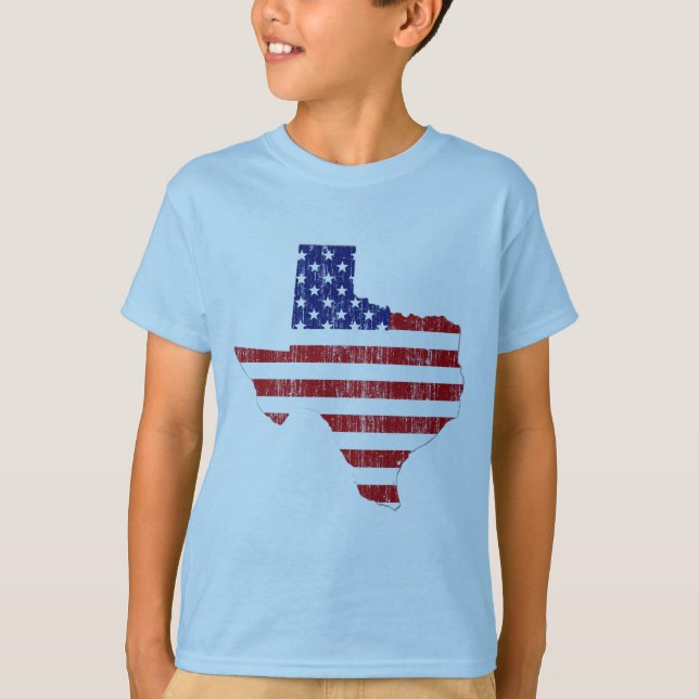 AGED US FLAG TEXAS T-Shirt (Front)