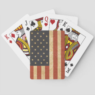 Aged USA Flag Army Boot Camp Soldier Playing Cards