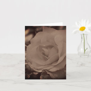 Aged Vintage Sepia Rose Flower Note Card
