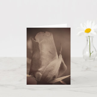 Aged Vintage Sepia Rosebud Flower Note Card