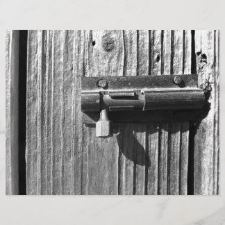 Aged wood and latch flyer