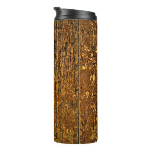 Aged Worn Wood Panel Thermal Tumbler