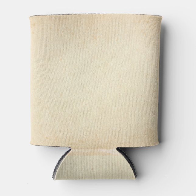 Aged Yellowed Paper Texture Can Cooler (Front)