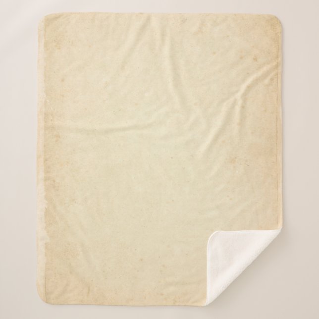 Aged Yellowed Paper Texture Sherpa Blanket (Front)