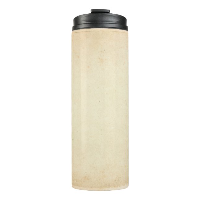Aged Yellowed Paper Texture Thermal Tumbler (Front)