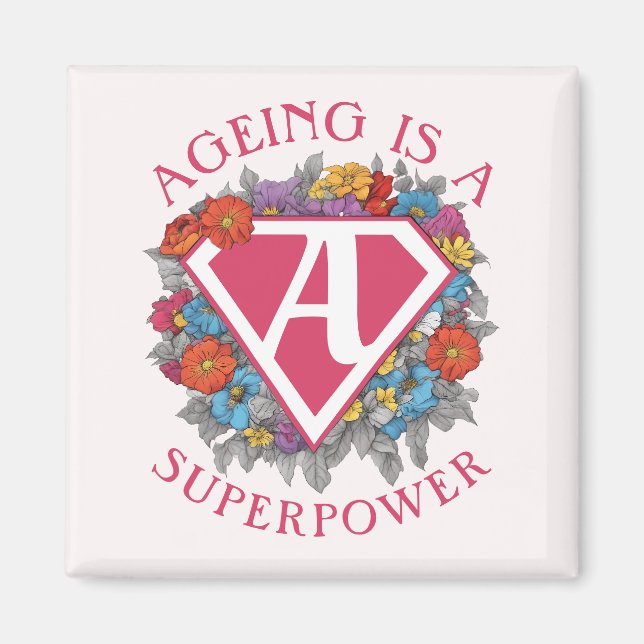 Ageing is a superpower birthday magnet (Front)