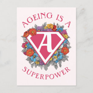 Ageing is a superpower birthday postcard