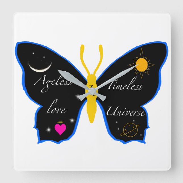 Ageless love in timeless universe  square wall clock (Front)