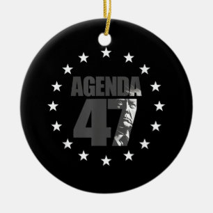 Agenda 47 Patriotic Trump Re-Election Campaign Des Ceramic Ornament