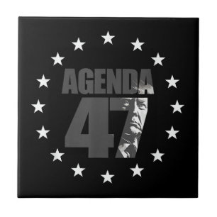 Agenda 47 Patriotic Trump Re-Election Campaign Des Ceramic Tile