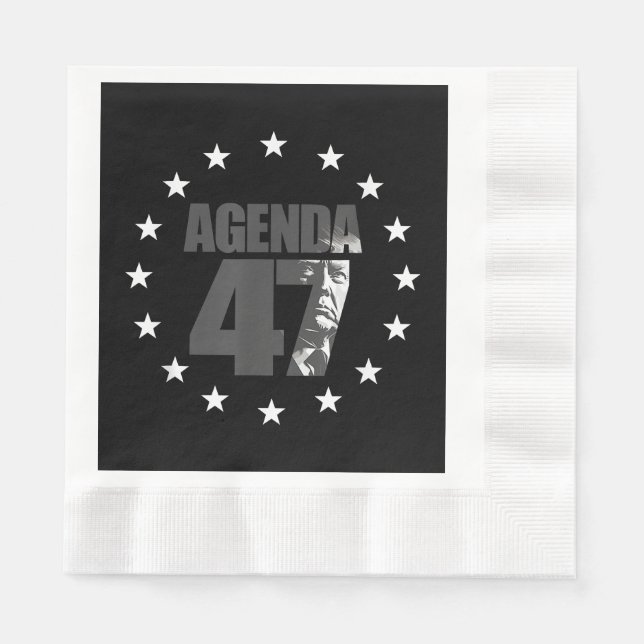 Agenda 47 Patriotic Trump Re-Election Campaign Des Napkin (Front)