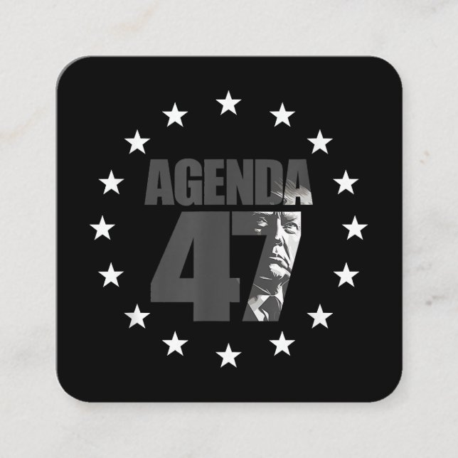 Agenda 47 Patriotic Trump Re-Election Campaign Des Square Business Card (Front)