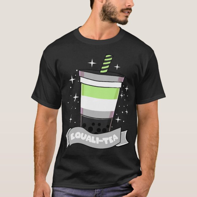 Agender Bubble Tea Agender Pride adventure mustang T-Shirt (Front)