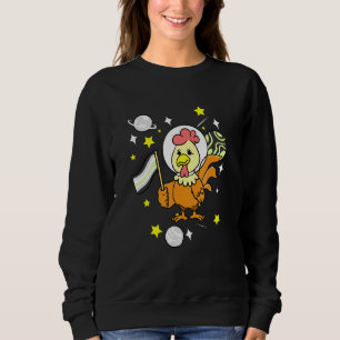 Agender Chicken In Space Agender Pride Sweatshirt