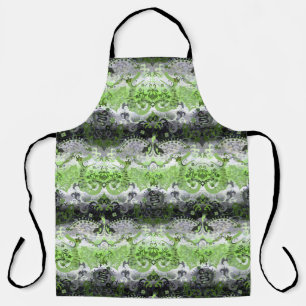 Agender Dragon Damask - Agender Pride Flag Colours Apron