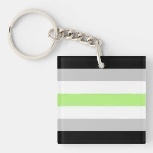 Agender Flag Key Ring