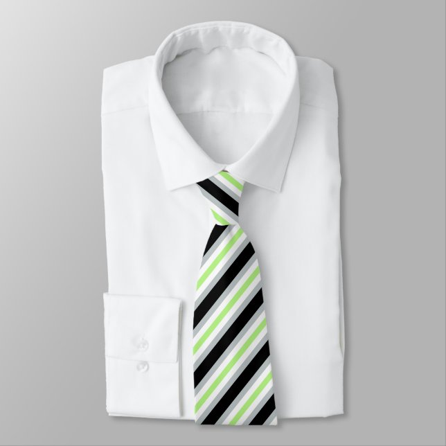 Agender Flag Neck Tie (Tied)
