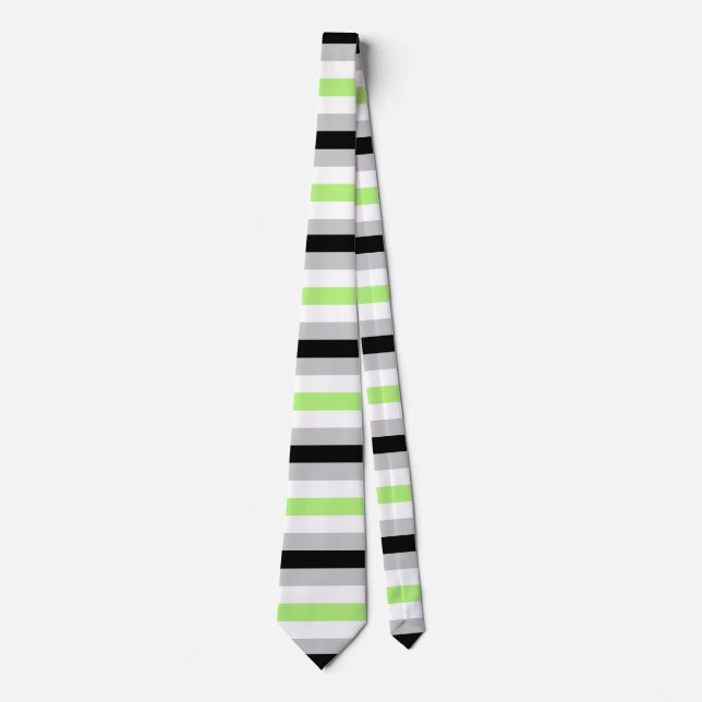 Agender Flag Striped Pride Tie (Front)