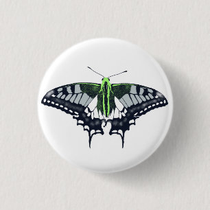 Agender Flag Swallowtail Butterfly 3 Cm Round Badge