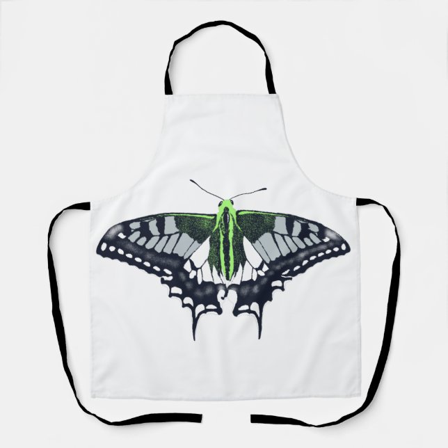 Agender Flag Swallowtail Butterfly Apron (Front)
