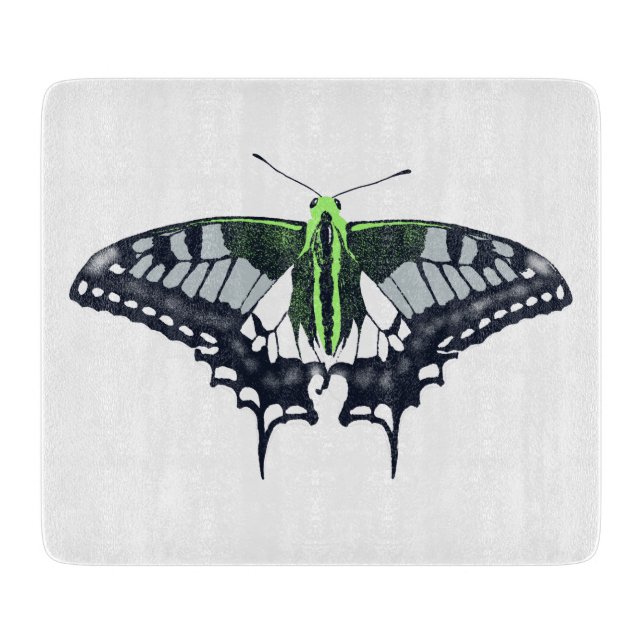 Agender Flag Swallowtail Butterfly Cutting Board (Front)