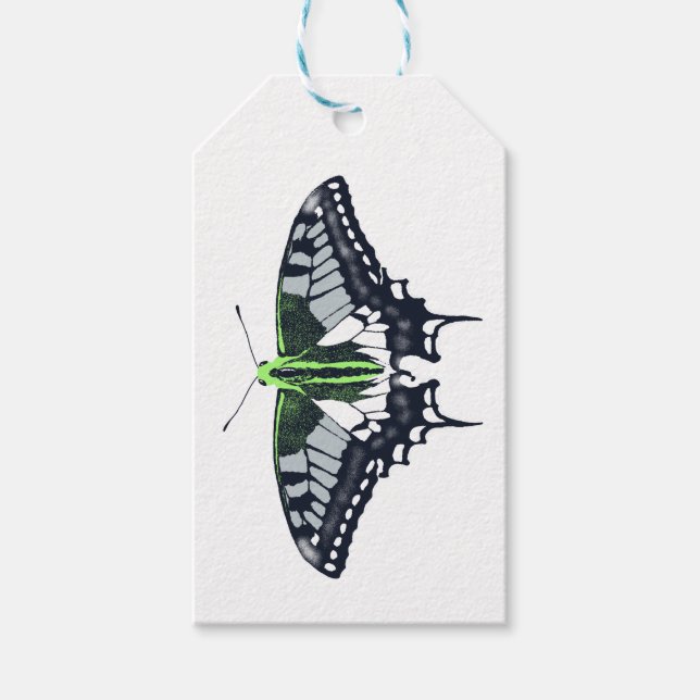 Agender Flag Swallowtail Butterfly Gift Tags (Front)