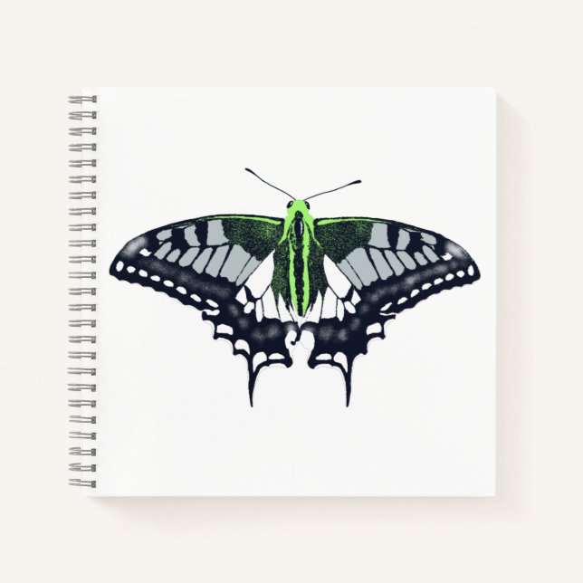 Agender Flag Swallowtail Butterfly Notebook (Front)