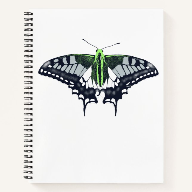 Agender Flag Swallowtail Butterfly Notebook (Front)