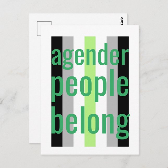 agender people belong postcard (Front/Back)