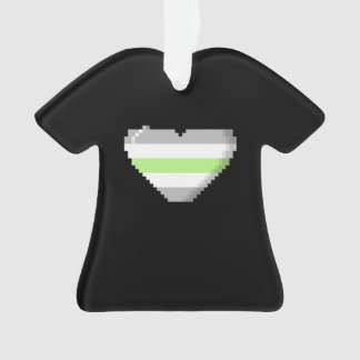Agender Pride 8-Bit Pixel Heart Ornament