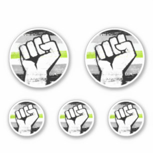 Agender Pride Fist Circle Print