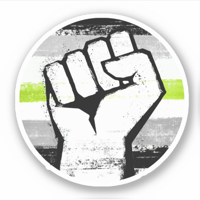 Agender Pride Fist Circle Print (Front)
