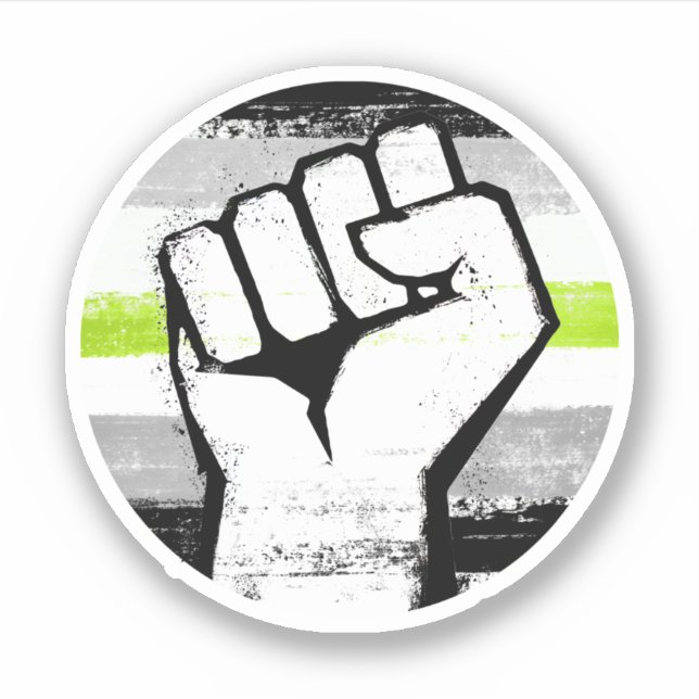 Agender Pride Fist Circle Print (Front)