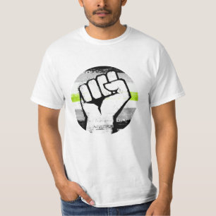 Agender Pride Fist Circle Print T-Shirt
