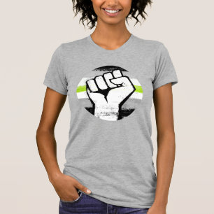 Agender Pride Fist Circle Print T-Shirt