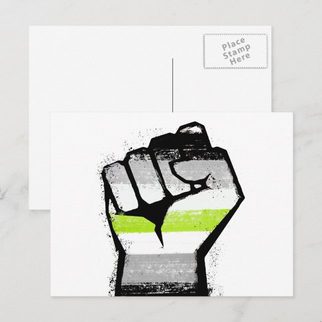 Agender Pride Fist Postcard (Front/Back)