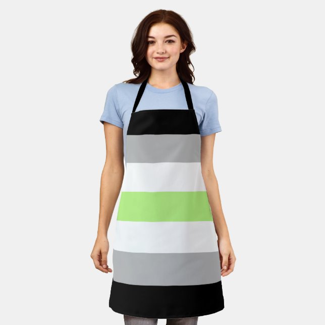 Agender Pride Flag – Agender Identity LGBTQIA+  Apron (Worn)